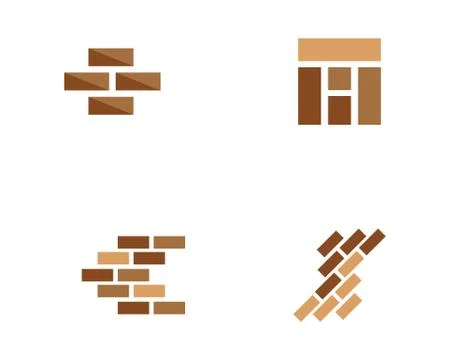 Brick wall icon vector Stock Illustration