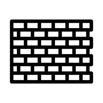 Brick Wall Icon Vector Outline Illustration Ilustración de archivo