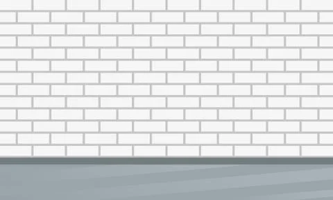 Brick wall. Interior design template with brick pattern. Vector illustration. イラスト素材