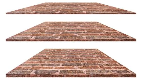 Brick wall isolated on white background for interior exterior decoration. Foto stock