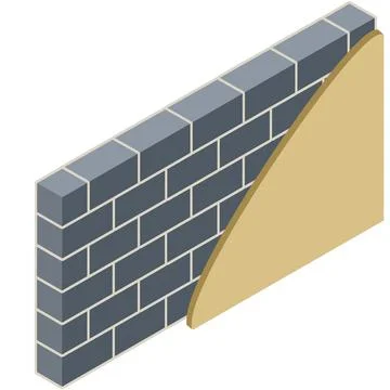 Brick wall in isometry with layers of plaster イラスト素材
