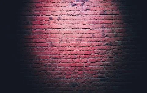 Brick wall with light for abstract background. Stock Photos