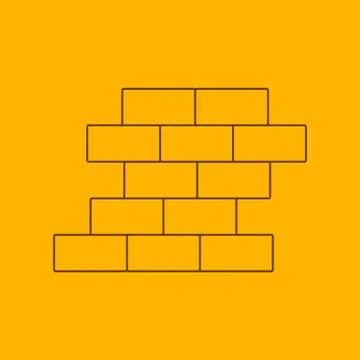 Brick wall line icon Stock Illustration