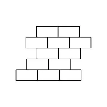 Brick wall line icon Stock Illustration
