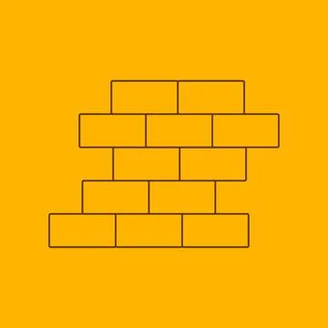 Brick wall line icon Stock Illustration