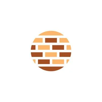 Brick wall logo design element icon vector Illustrazione stock