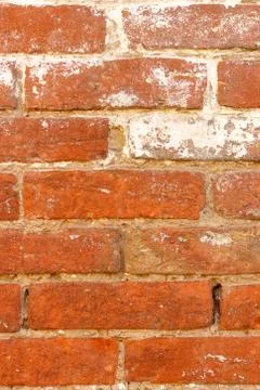 Brick wall made of old red brick. Stock Photos