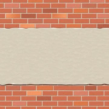 Brick wall meaning blank space and brickwall Stock Illustration