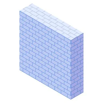 Brick wall in a minimalist isometric style Stock Illustration