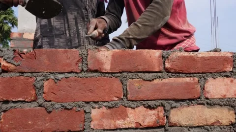 Brick Wall with Mortar Stock Footage 335217530