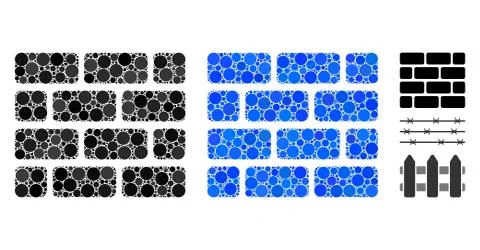 Brick Wall Mosaic Icon of Circle Dots Stock Illustration