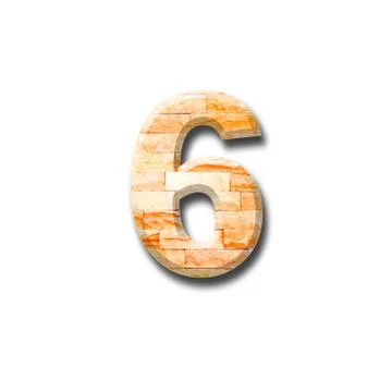 Brick wall numeric with shadow on white background Stock Illustration