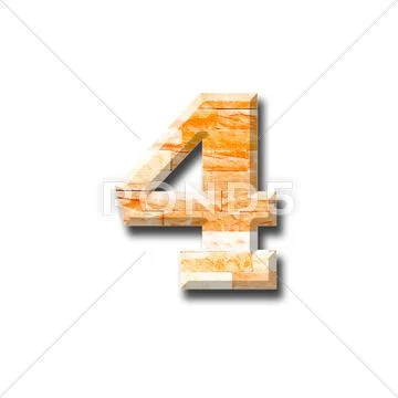 Brick wall numeric with shadow on white background Stock Illustration