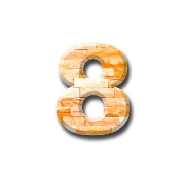 Brick wall numeric with shadow on white background Stock Illustration