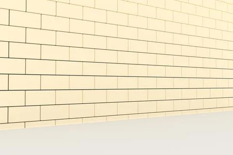 Brick wall oblique view. 3d model render. Stock Illustration