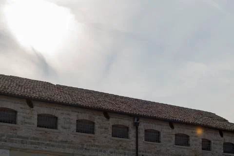Brick wall in old stone Stock Photos