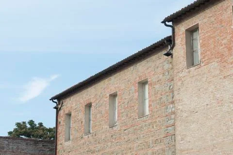 Brick wall in old stone Stock Photos