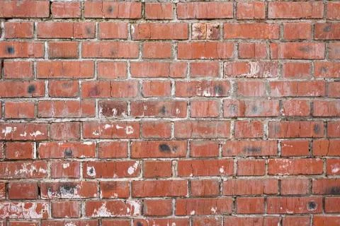 Brick wall, old texture of red stone blocks. Background. 스톡 사진