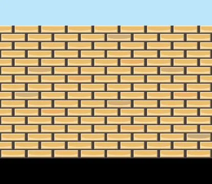Brick wall, orange bricks, vector illustration Stock Illustration