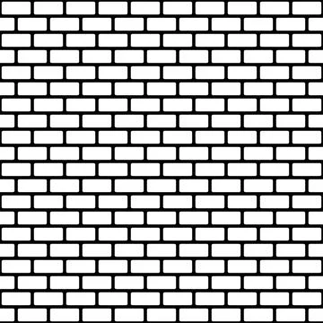 Brick wall outline vector texture. Simple outline seamless pattern Stock Illustration