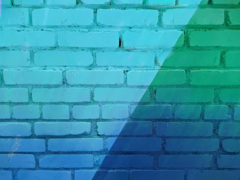 Brick wall painted in different bright colors Fotos Stock