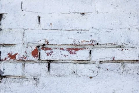 Brick wall painted white, background or texture Stock Photos