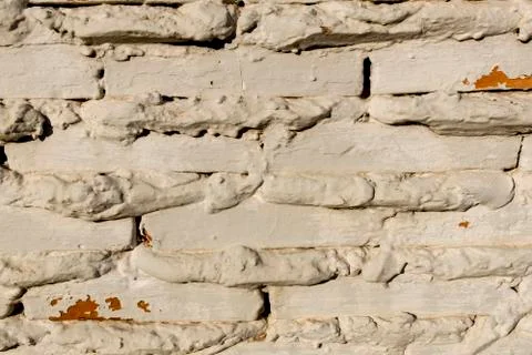 Brick wall painted white Foto stock
