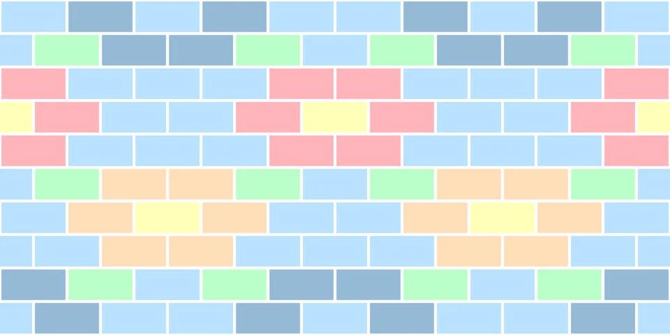 Brick Wall pattern design background seamless flower pastal Stock Illustration