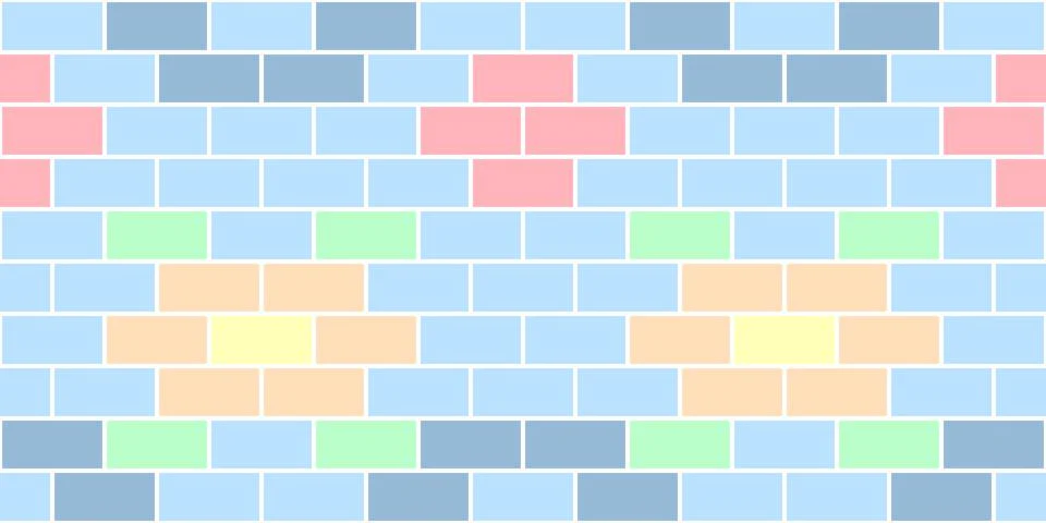 Brick Wall pattern design background seamless bud pastal Stock Illustration