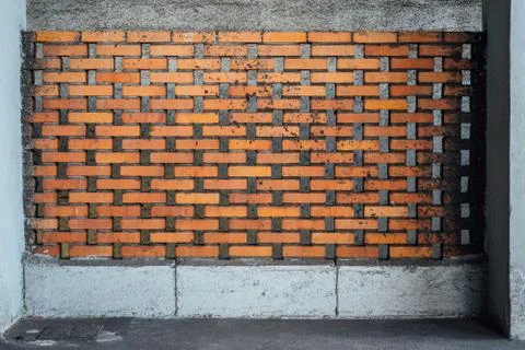 Brick Wall Pattern at European Train Station Stock Photos