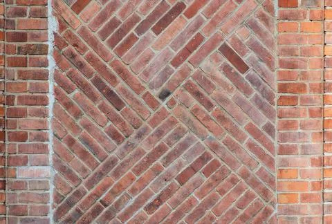 Brick Wall Pattern Textures Diagonal Red Brown Construction Background Arch.. Stock Photos