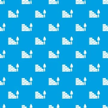 Brick wall pattern vector seamless blue Stock Illustration