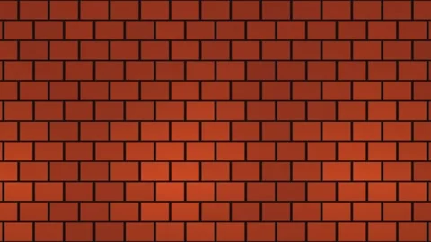 Brick wall pattern in warm orange color with even texture Stock Footage 338237212
