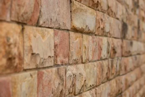 Brick wall perspective for design artwork. Architecture background Stock Photos