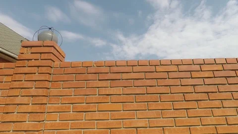 Brick wall perspective isolated on white background.  illustration Stock Footage 124074475