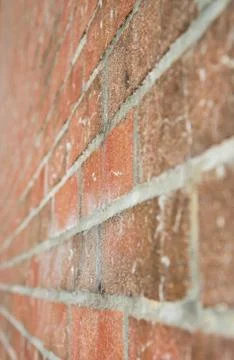 Brick wall in perspective view Stock Photos