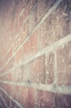 Brick wall in perspective view in under exposure vintage style Stock Photos