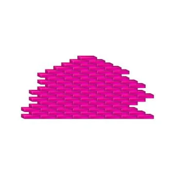 Brick wall in pink design Stock Illustration