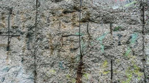 Brick wall with rebar Stock Photos