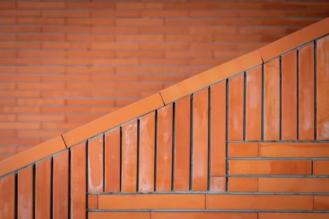 Brick wall with red brick Foto stock