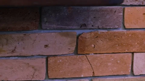 Brick wall with red brick, red brick background Video stock 123802846