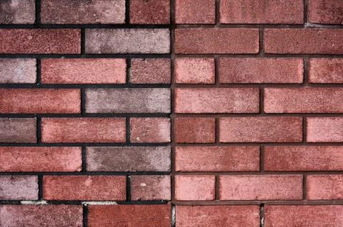 Brick wall with red brick, red brick background Stock Photos