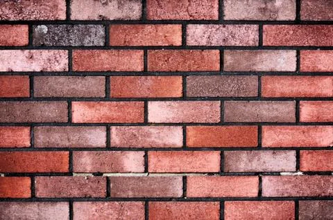 Brick wall with red brick, red brick background Stock Photos