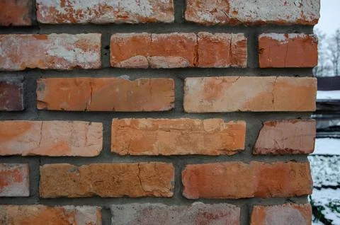 Brick wall with red brick, red brick background. Stock Photos