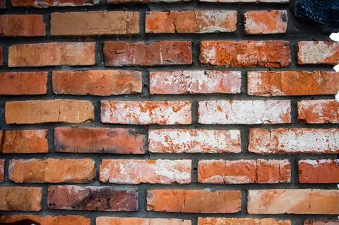 Brick wall with red brick, red brick background. Stock Photos