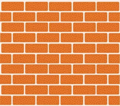 Brick wall of red bricks. Vector illustration for your design. Stock Illustration