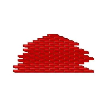 Brick wall in red design Stock Illustration