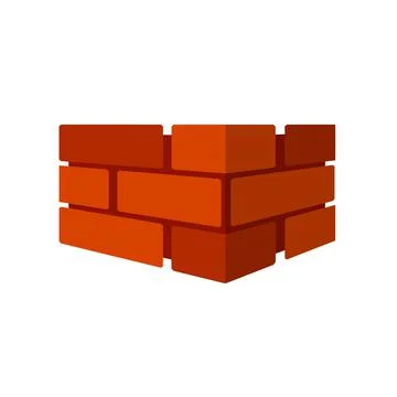 Brick wall. Red logo of construction company. Stock Illustration
