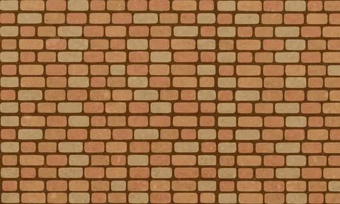 Brick wall, Red orange bricks wall texture background for graphic design, Vector Illustrazione stock