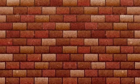 Brick wall, Red orange bricks wall texture background for graphic design, Vector Stock Illustration